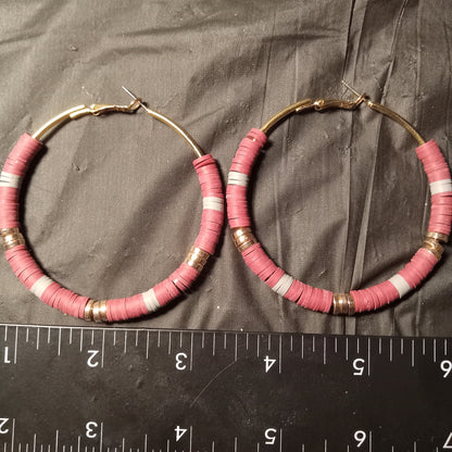 2" Beaded Hoop earrings