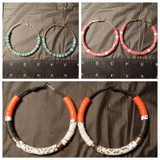 2" Beaded Hoop earrings