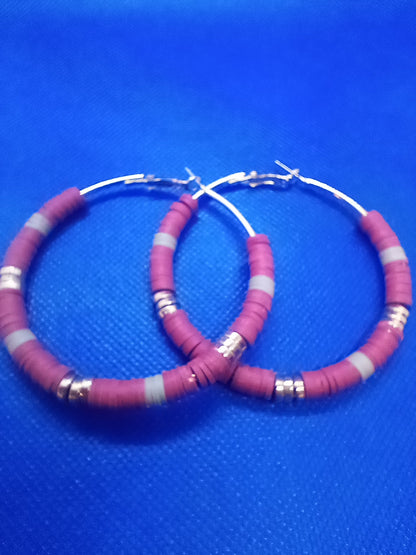 2" Beaded Hoop earrings