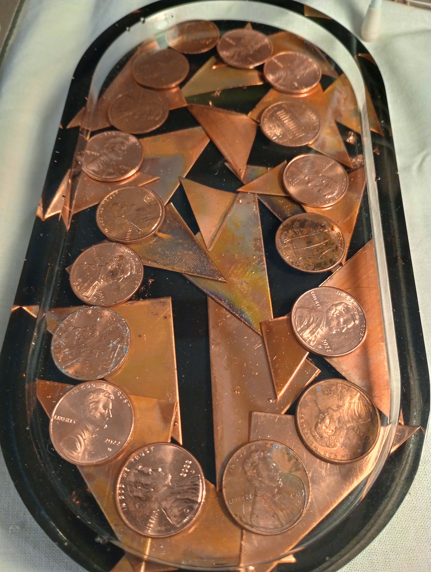 Resin Copper/ Coin/crystal Small tray