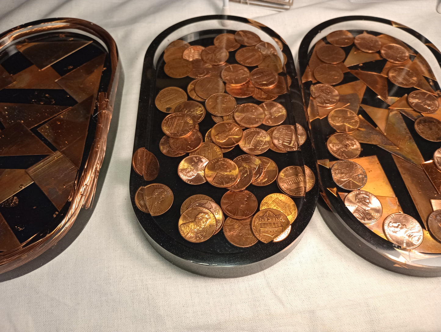 Resin Copper/ Coin/crystal Small tray