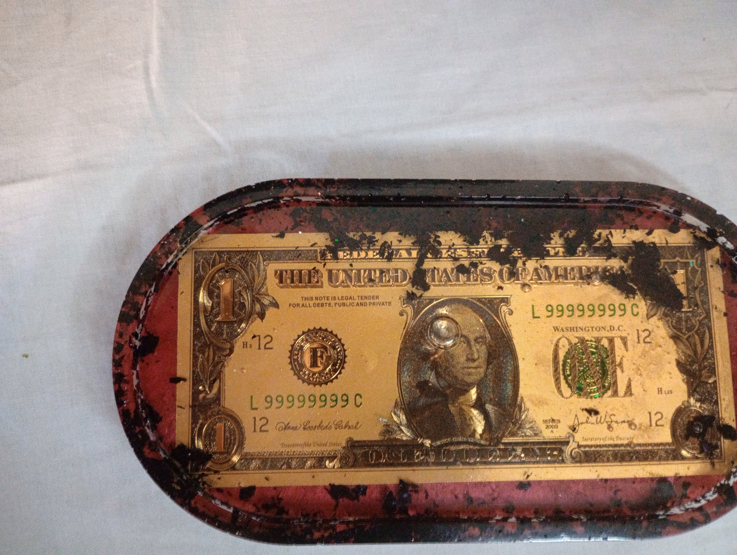 Foil dollar bill trays