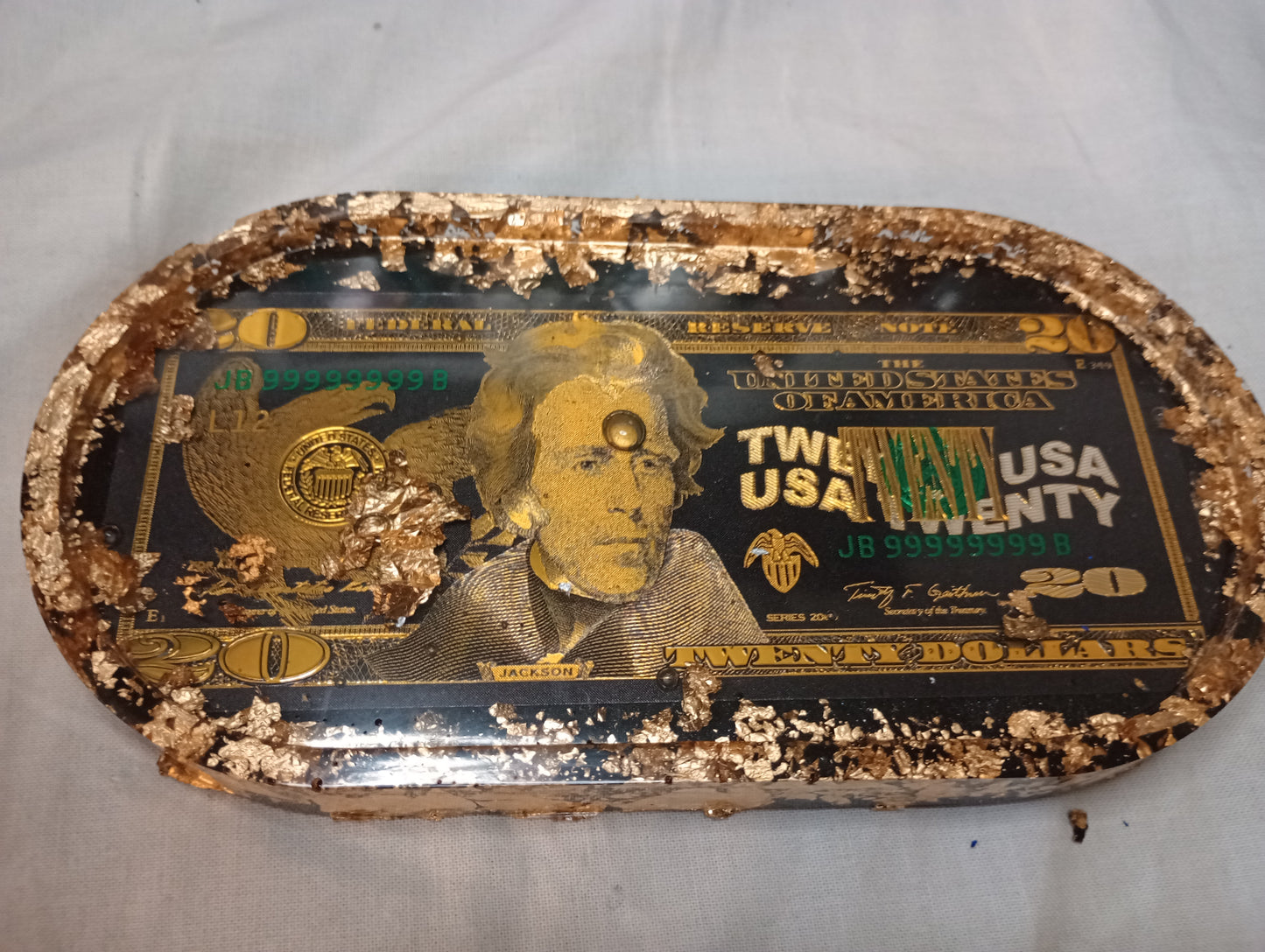 Foil dollar bill trays