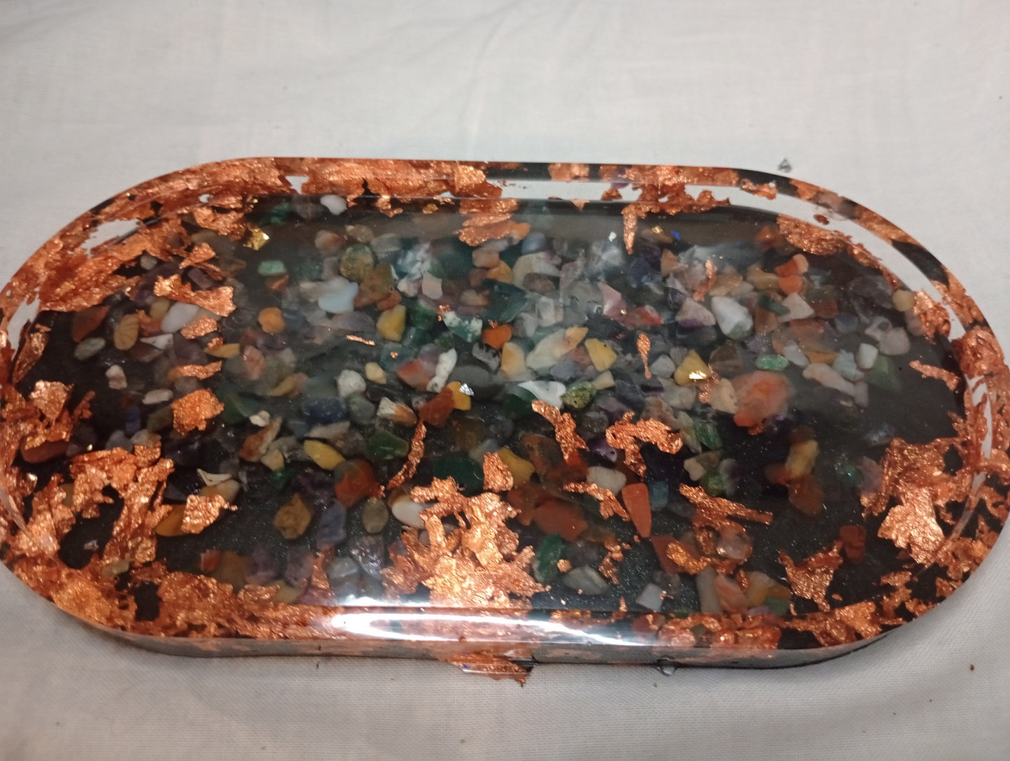 Resin Copper/ Coin/crystal Small tray