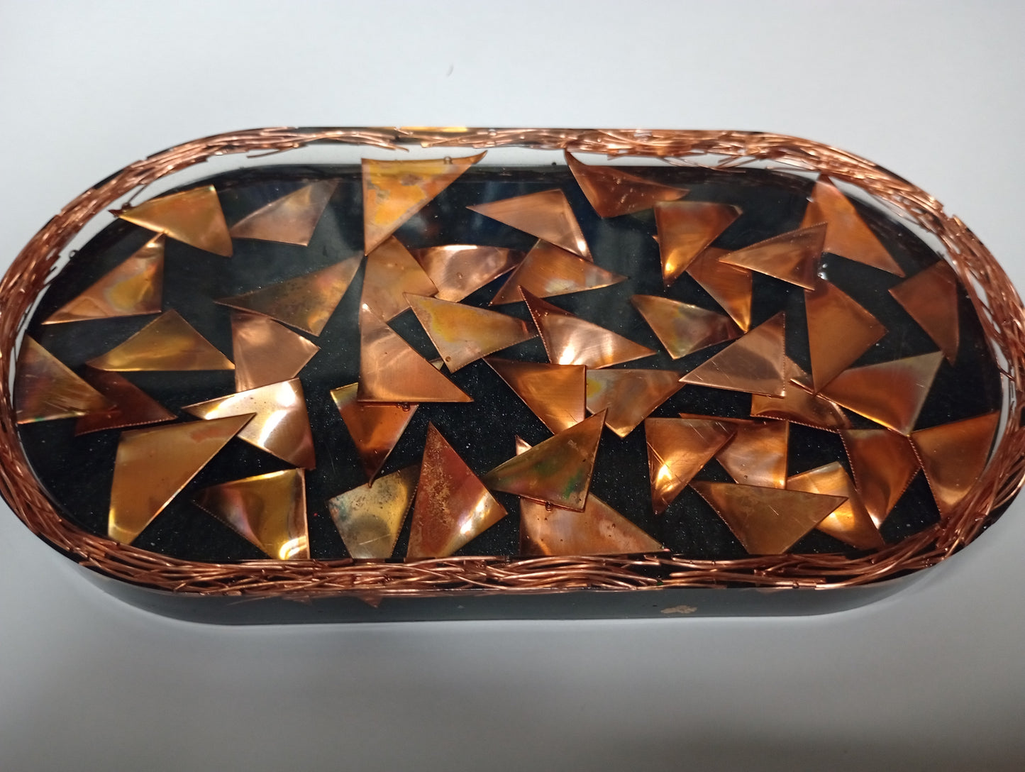 Resin Copper/ Coin/crystal Small tray