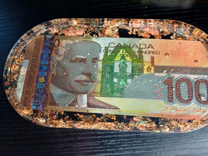 Foil dollar bill trays
