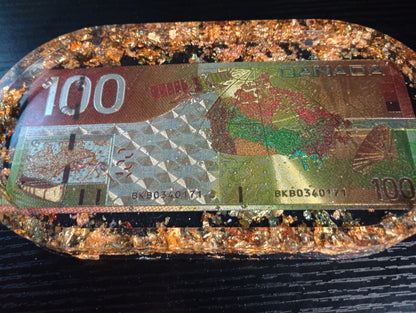 Foil dollar bill trays
