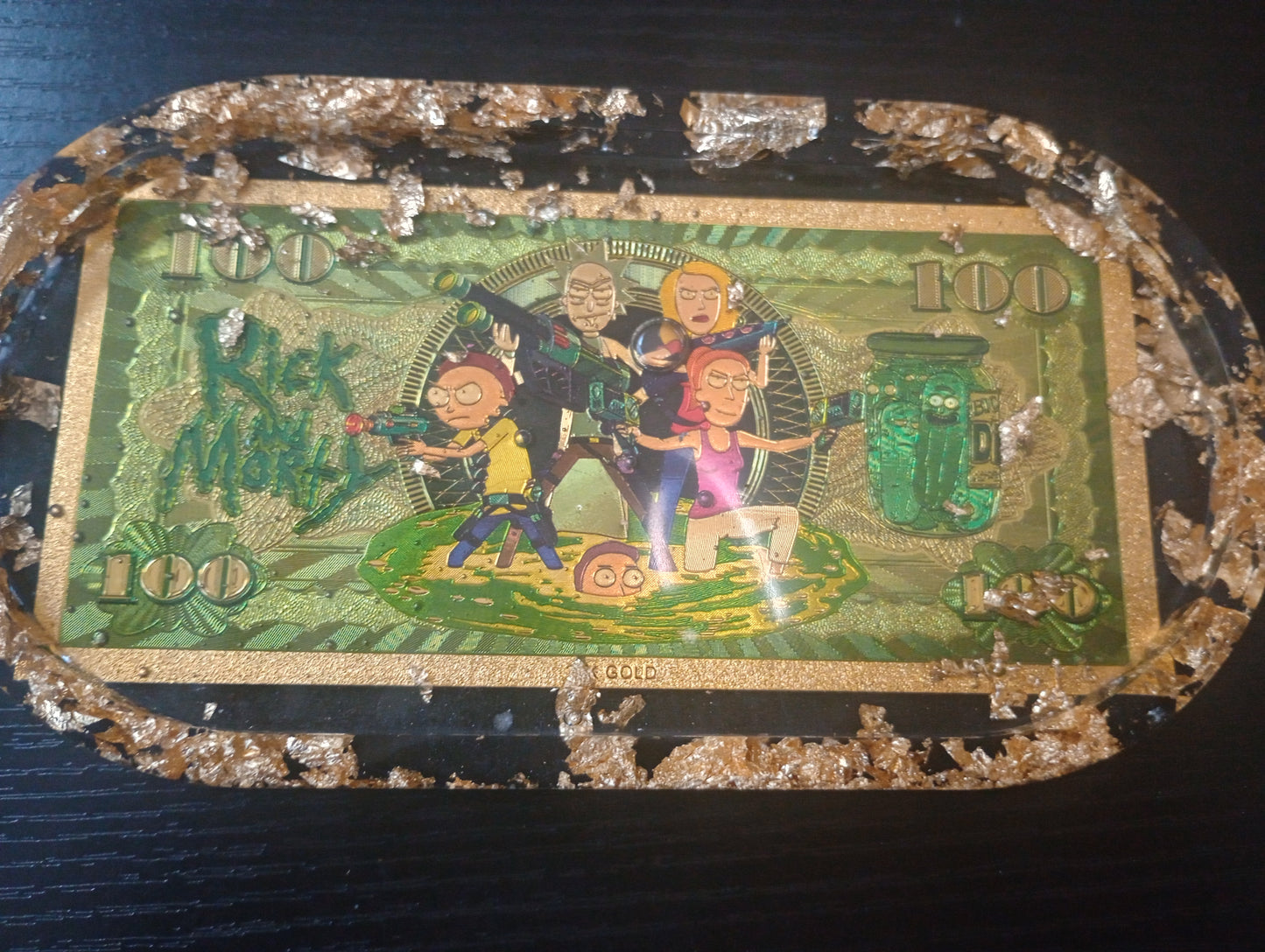 Foil dollar bill trays