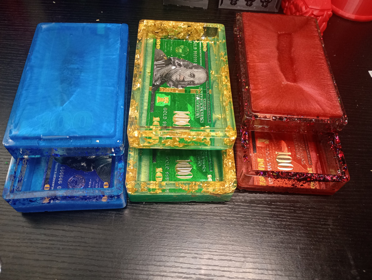 Resin stackable coin box