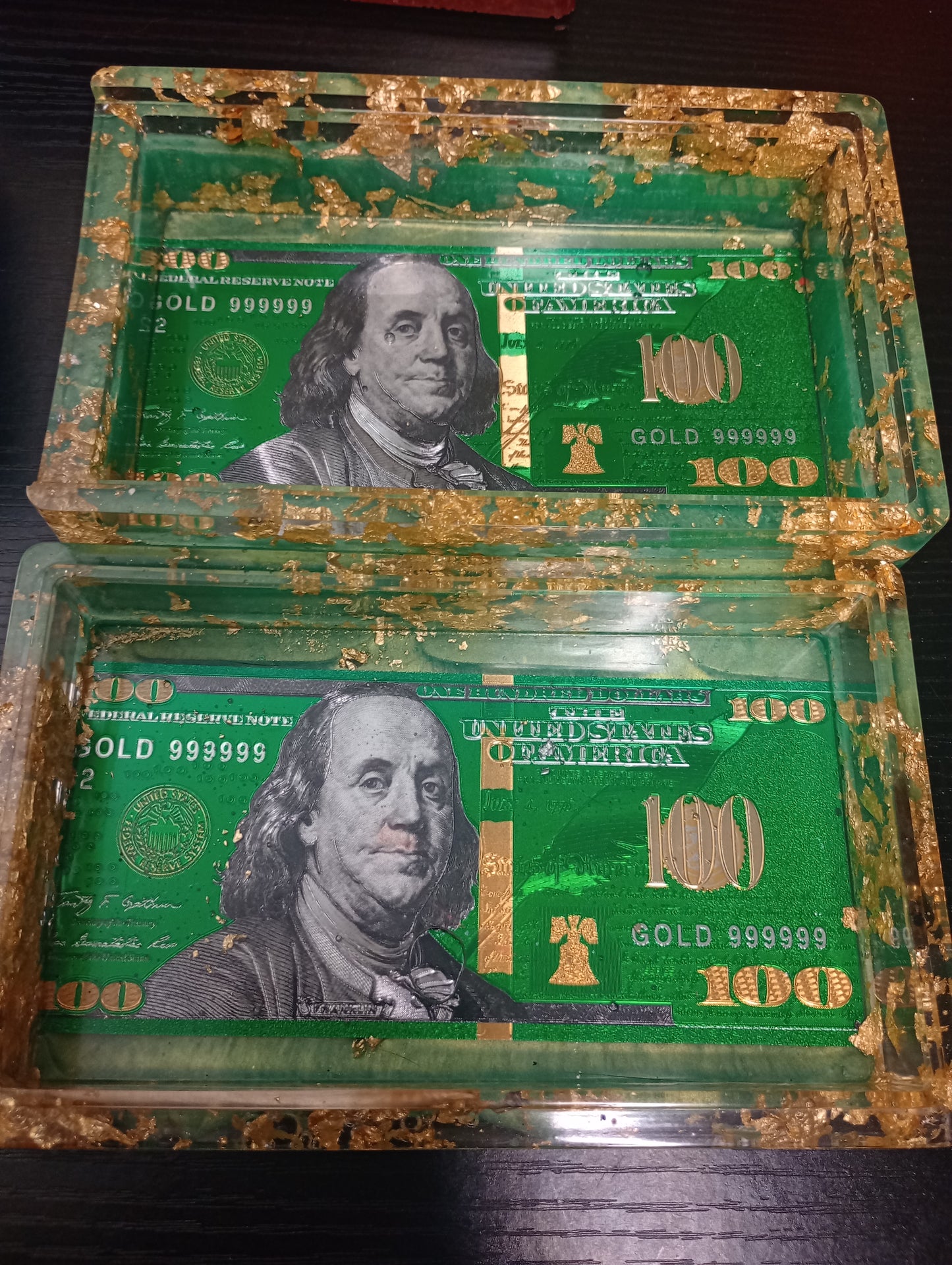 Resin stackable coin box