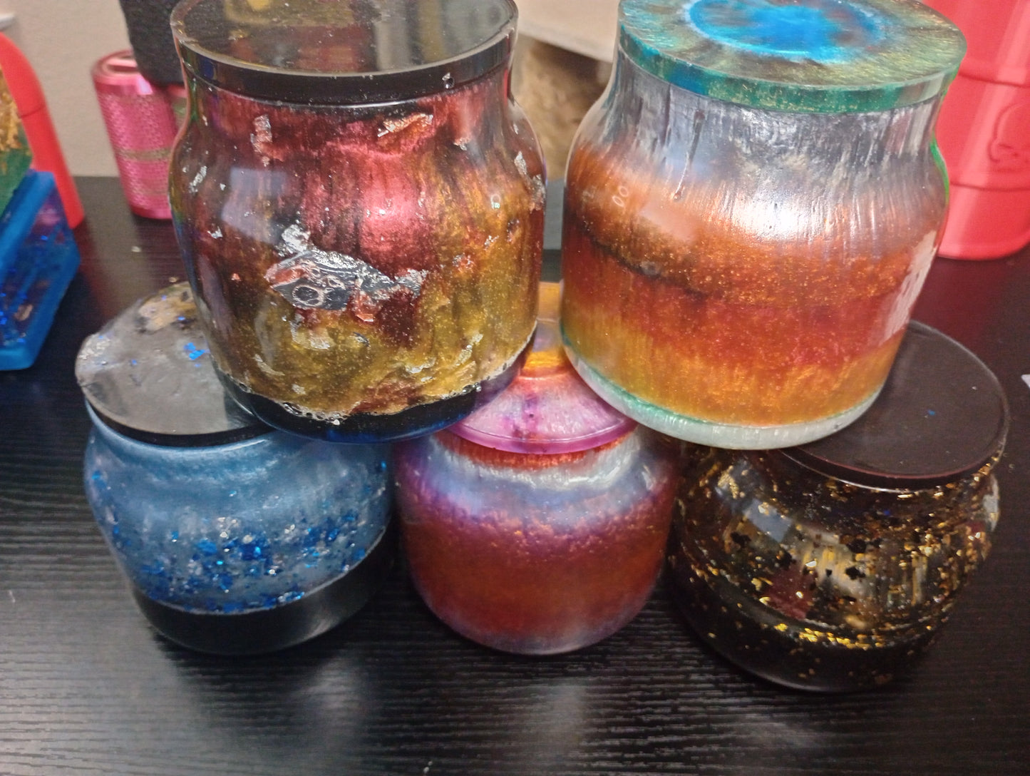 Resin Decor storage jars for jewelry or coins
