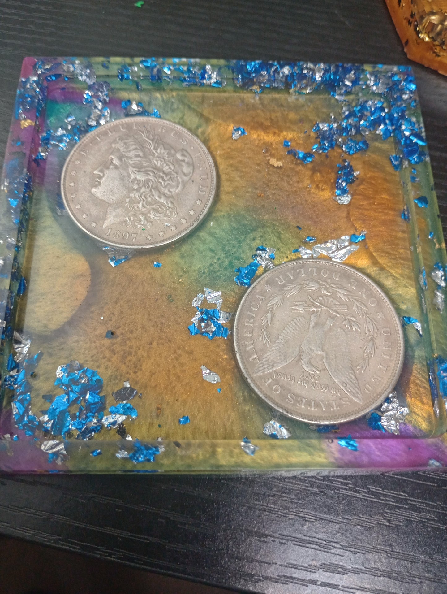 Resin Coin Single themed coasters