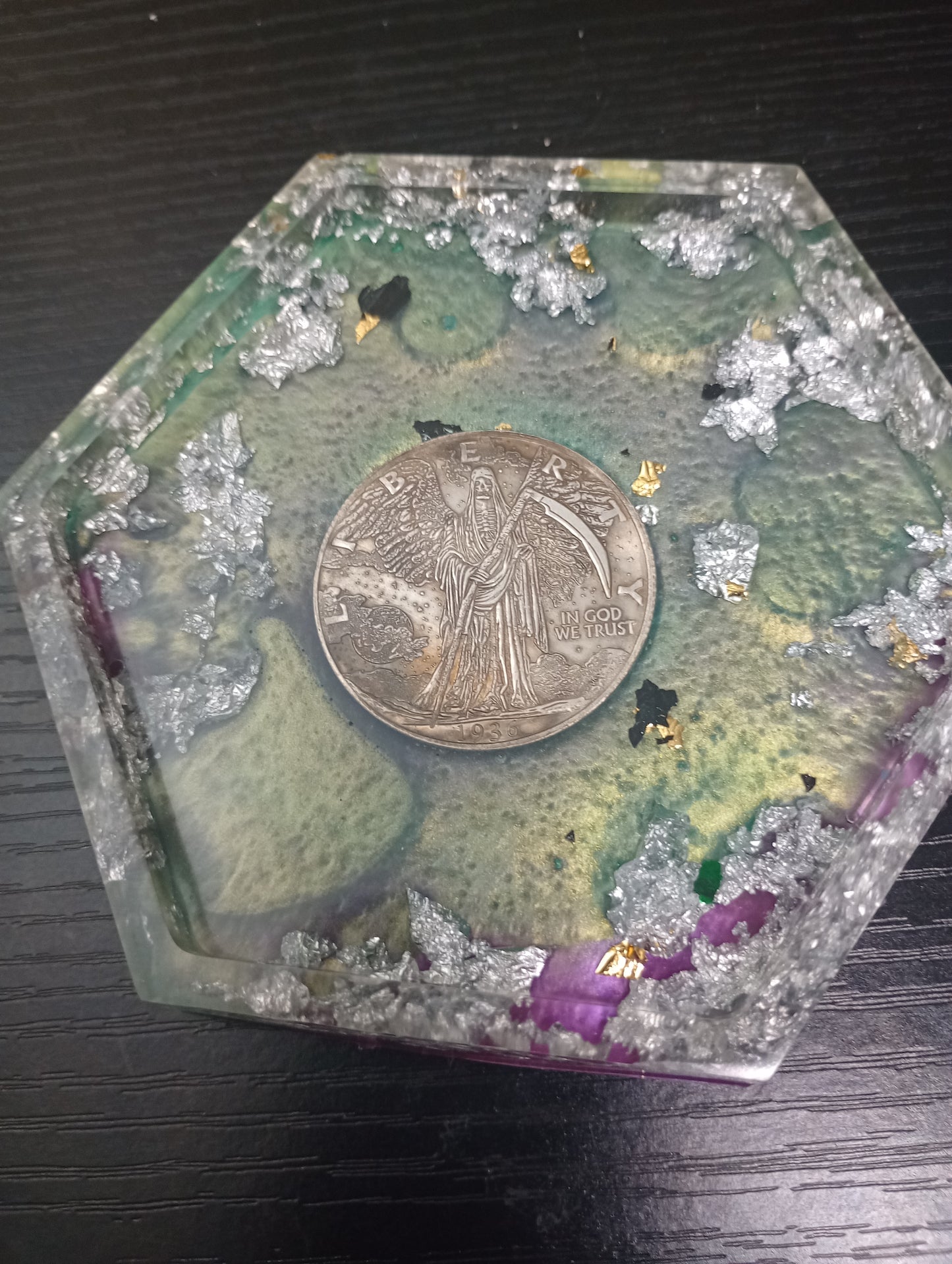 Resin Coin Single themed coasters