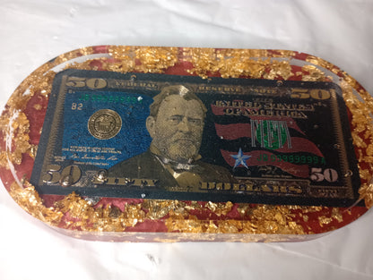 Foil dollar bill trays
