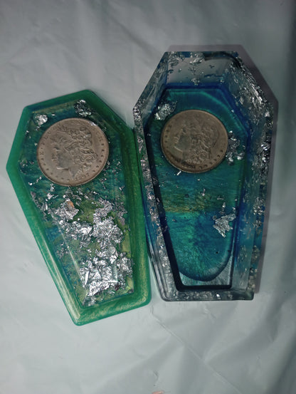 Morgan Resin Coffin Storage Container Collectible