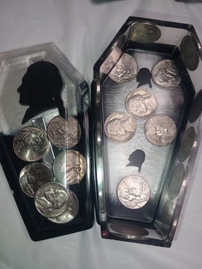Coin Silhouette- trays and coffins