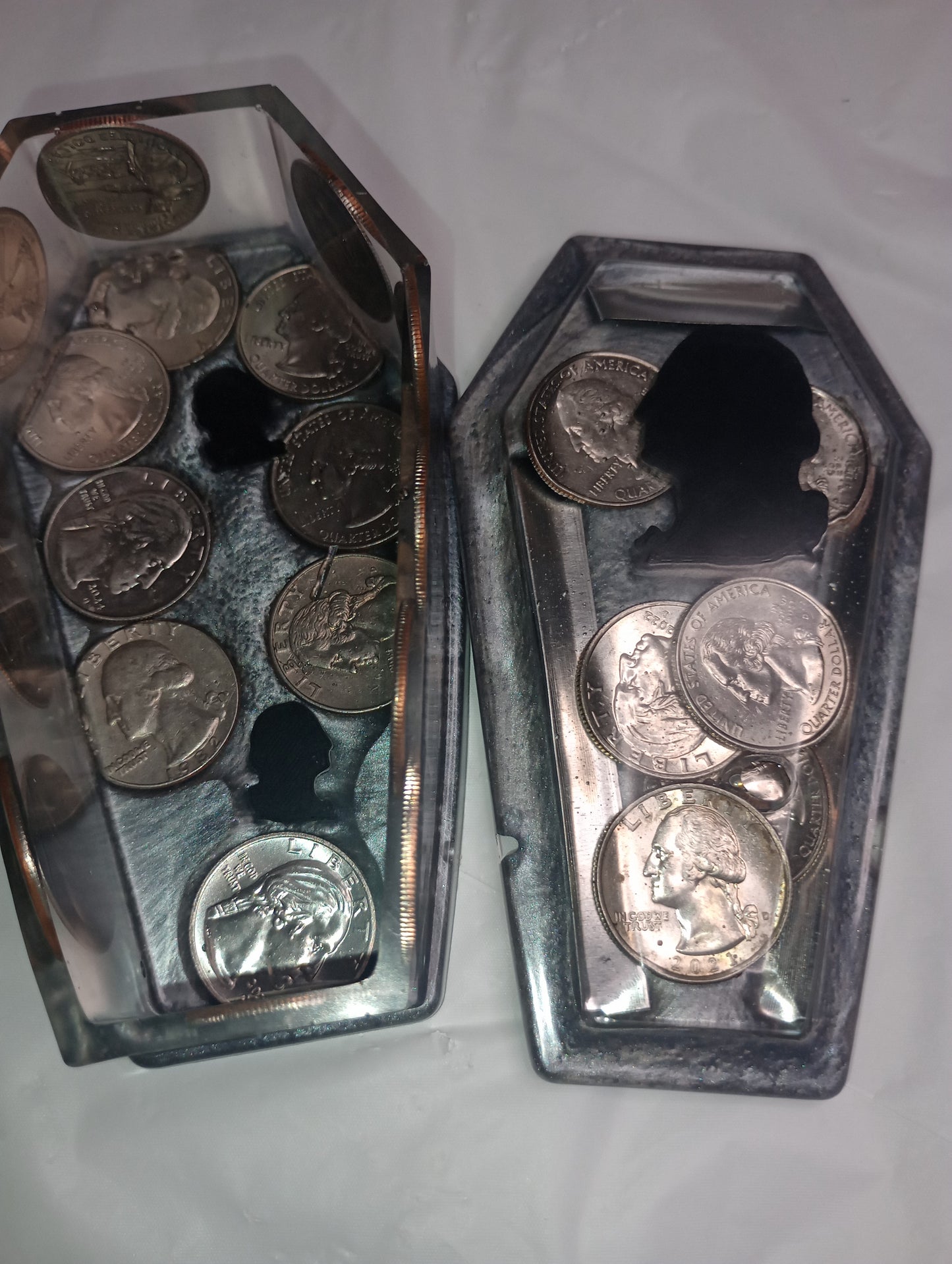 Coin Silhouette- trays and coffins