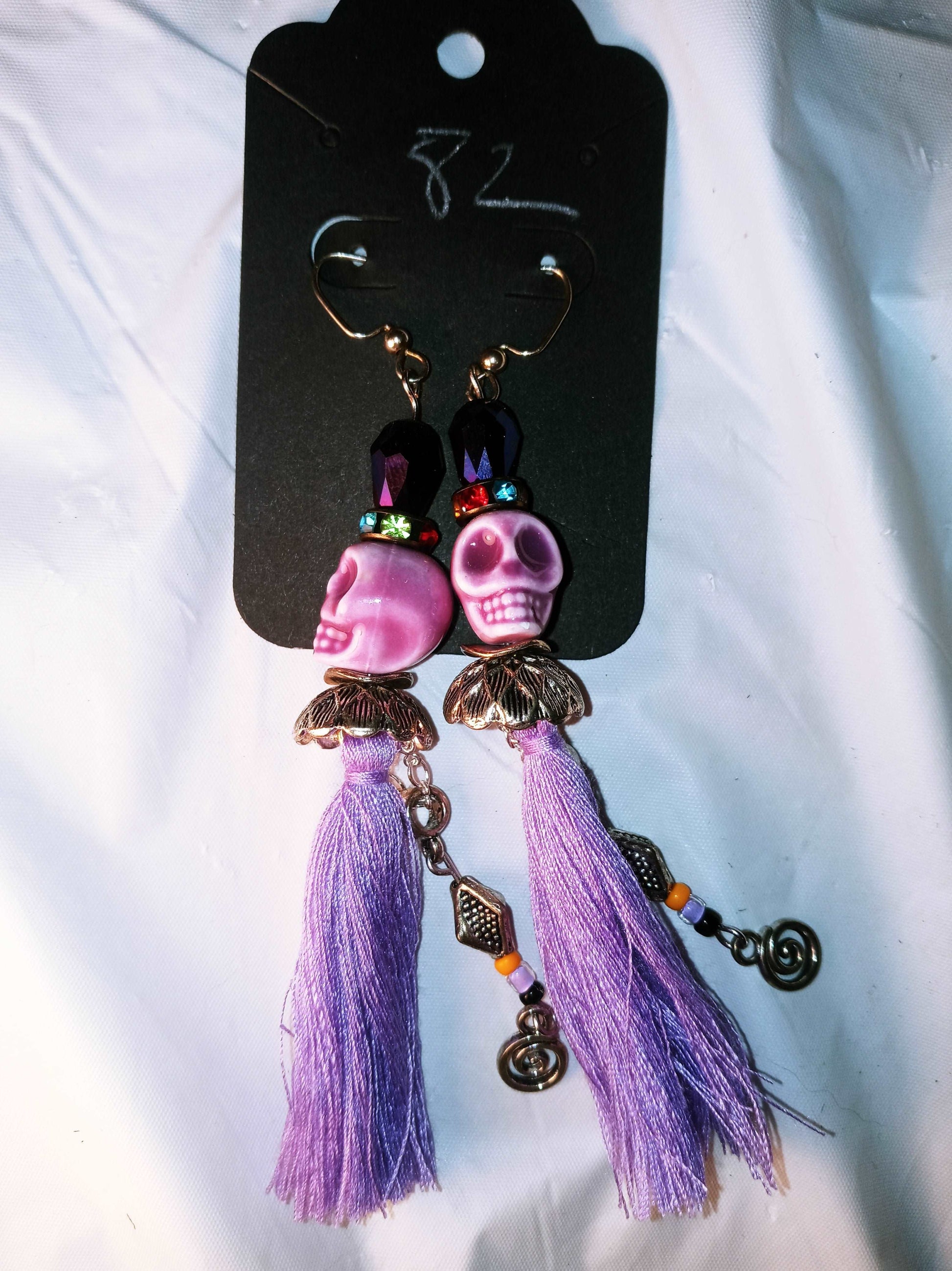 Bead Skull Earrings.